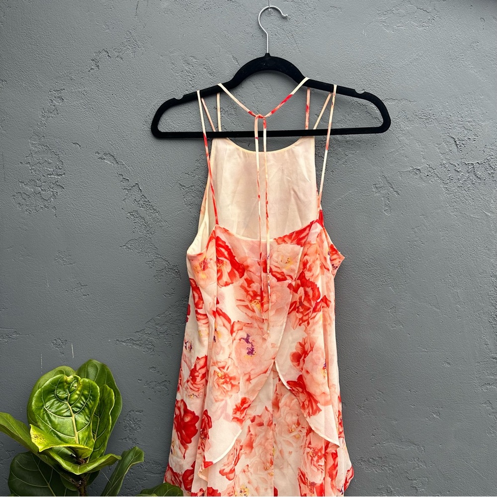 Chiffon Floral Pattern Layered Spring Dress - Picture 4 of 9